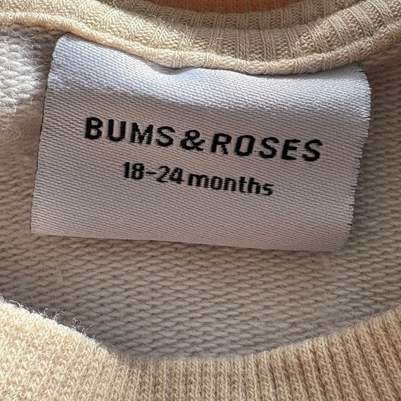 Bums and Roses Bat Print Beige Sweatshirt - Picture 3 of 5